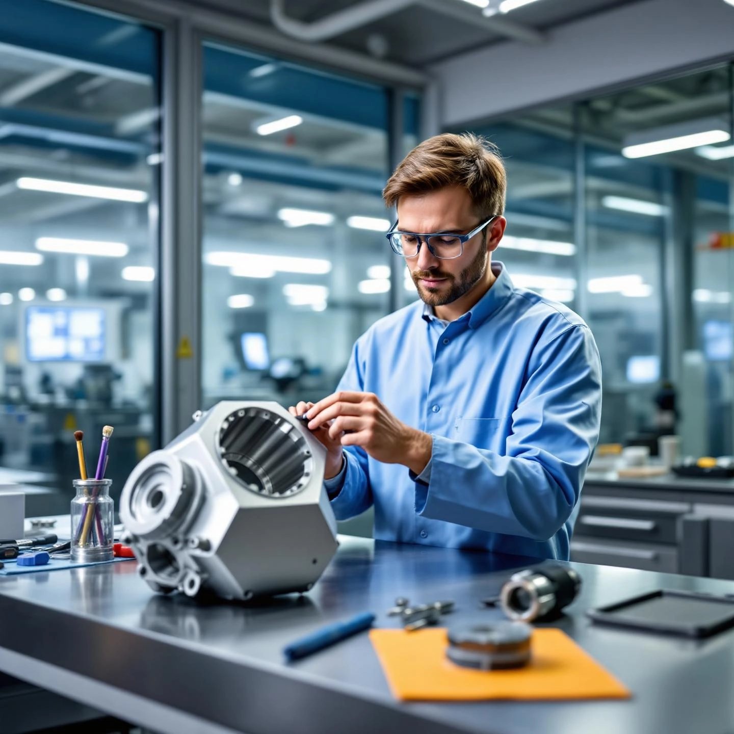 engineer evaluating an aluminum component emphasizing the importance of material choice