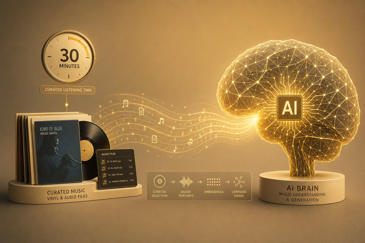 fine tuning an ai model requires as little as 30 to 60 minutes of curated background music