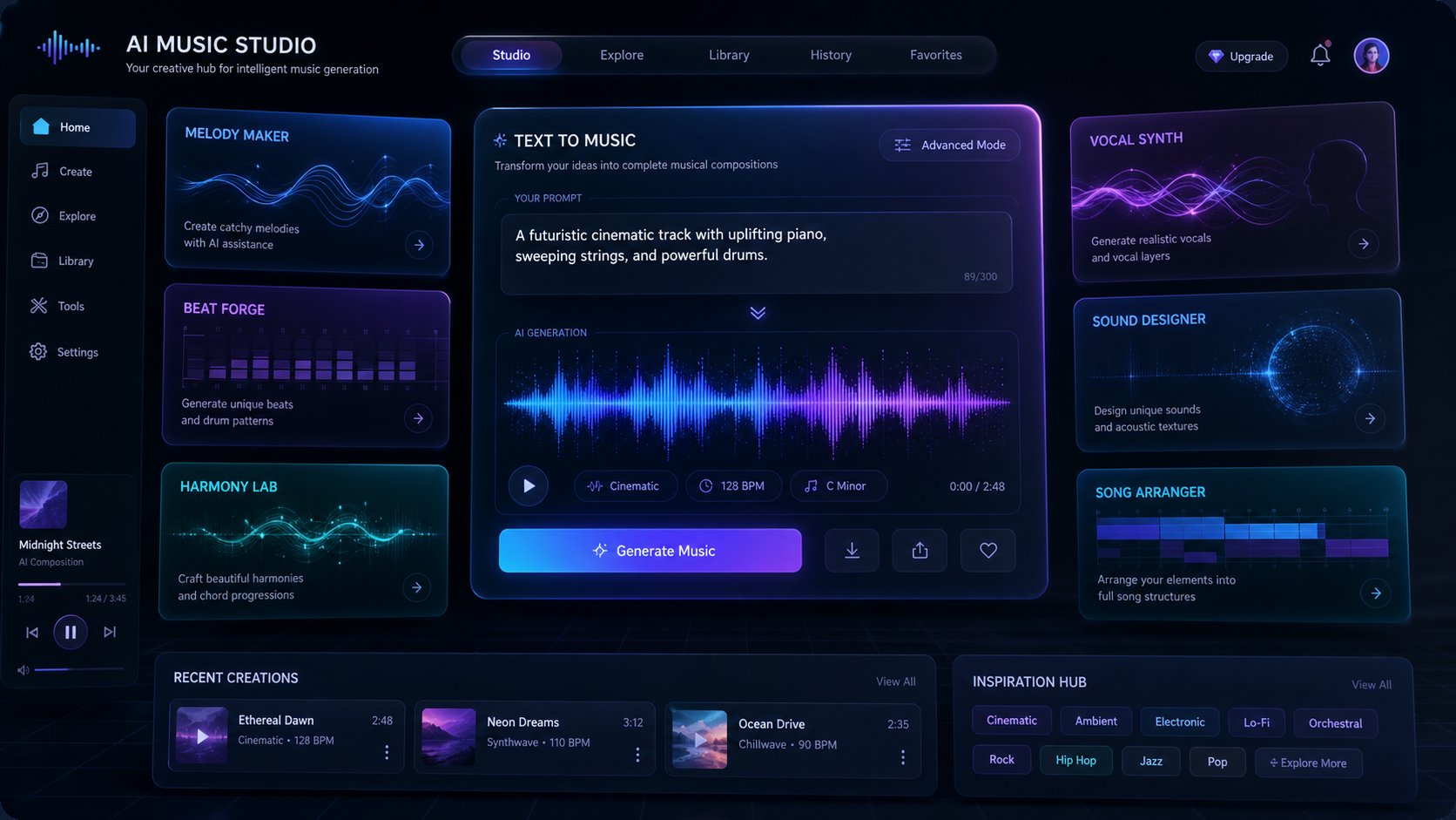 modern ai music generators turn text prompts into complete background tracks without technical setup
