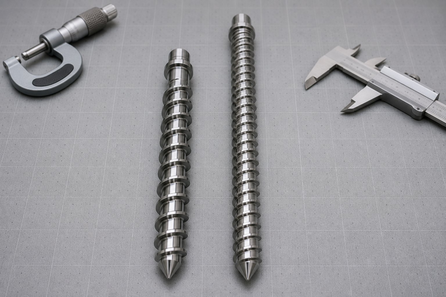 comparing injection molding screw dimensions that determine l d ratio and compression ratio