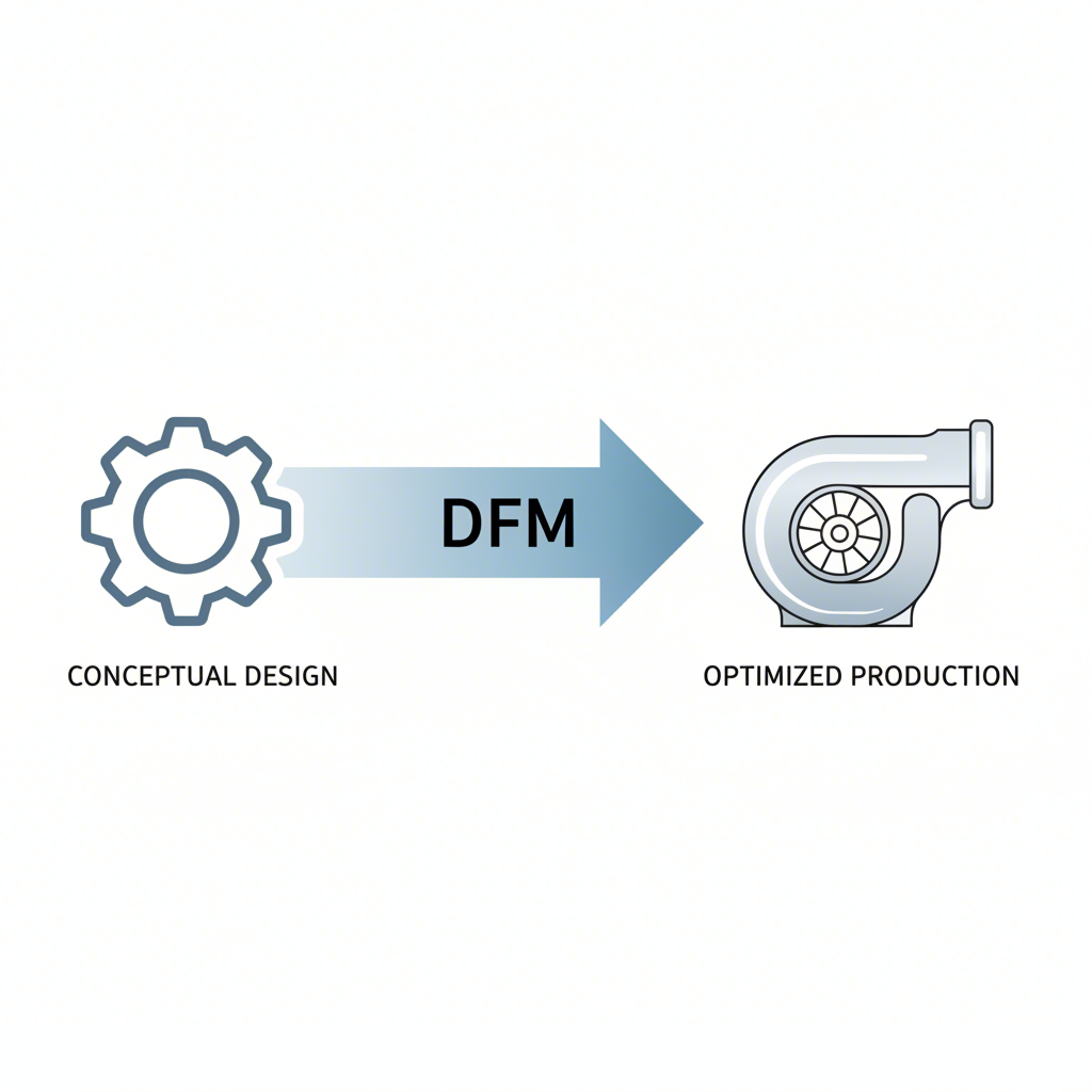 an infographic showing the design for manufacturing dfm process for cost efficiency