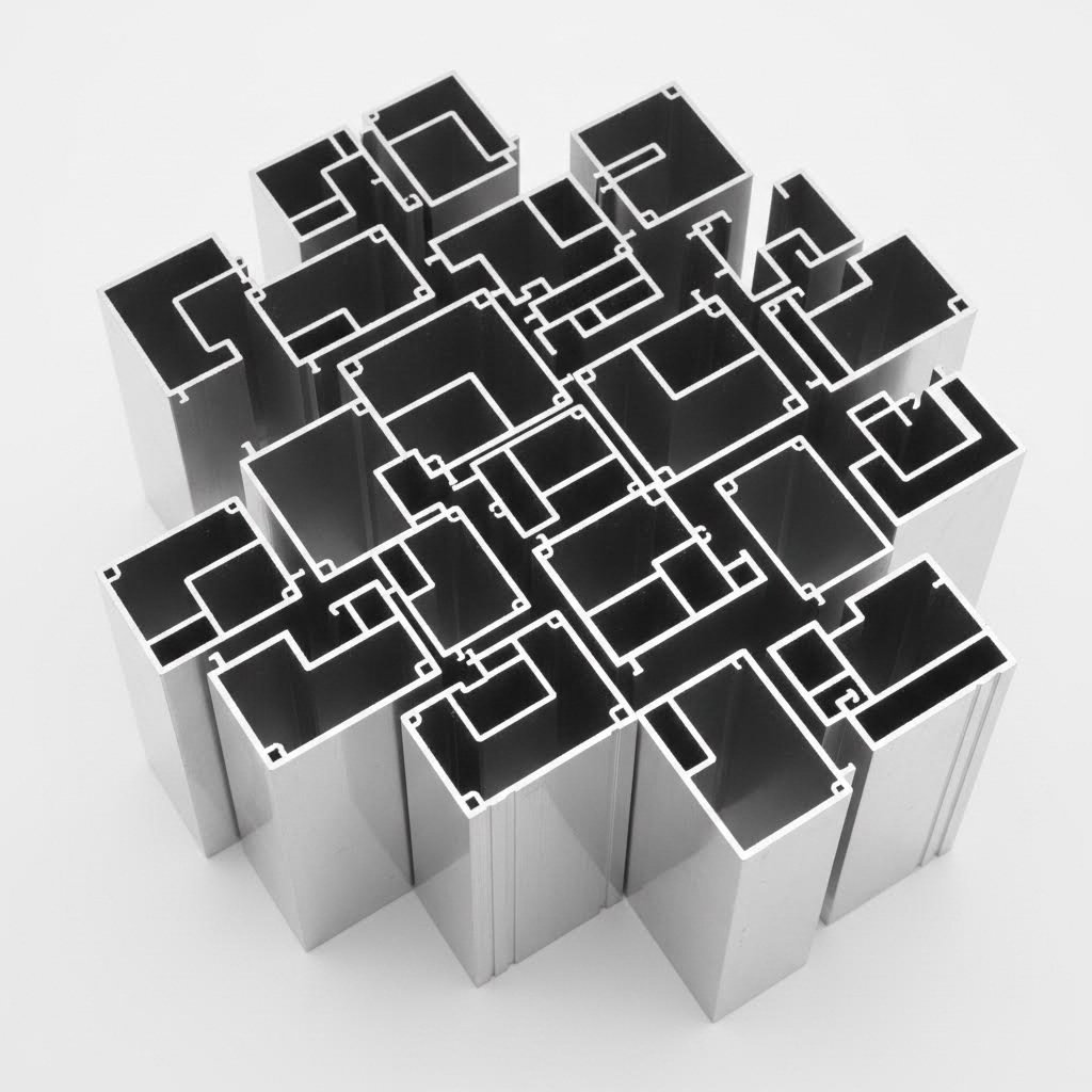 various aluminum alloy extrusion profiles showcasing different window frame configurations