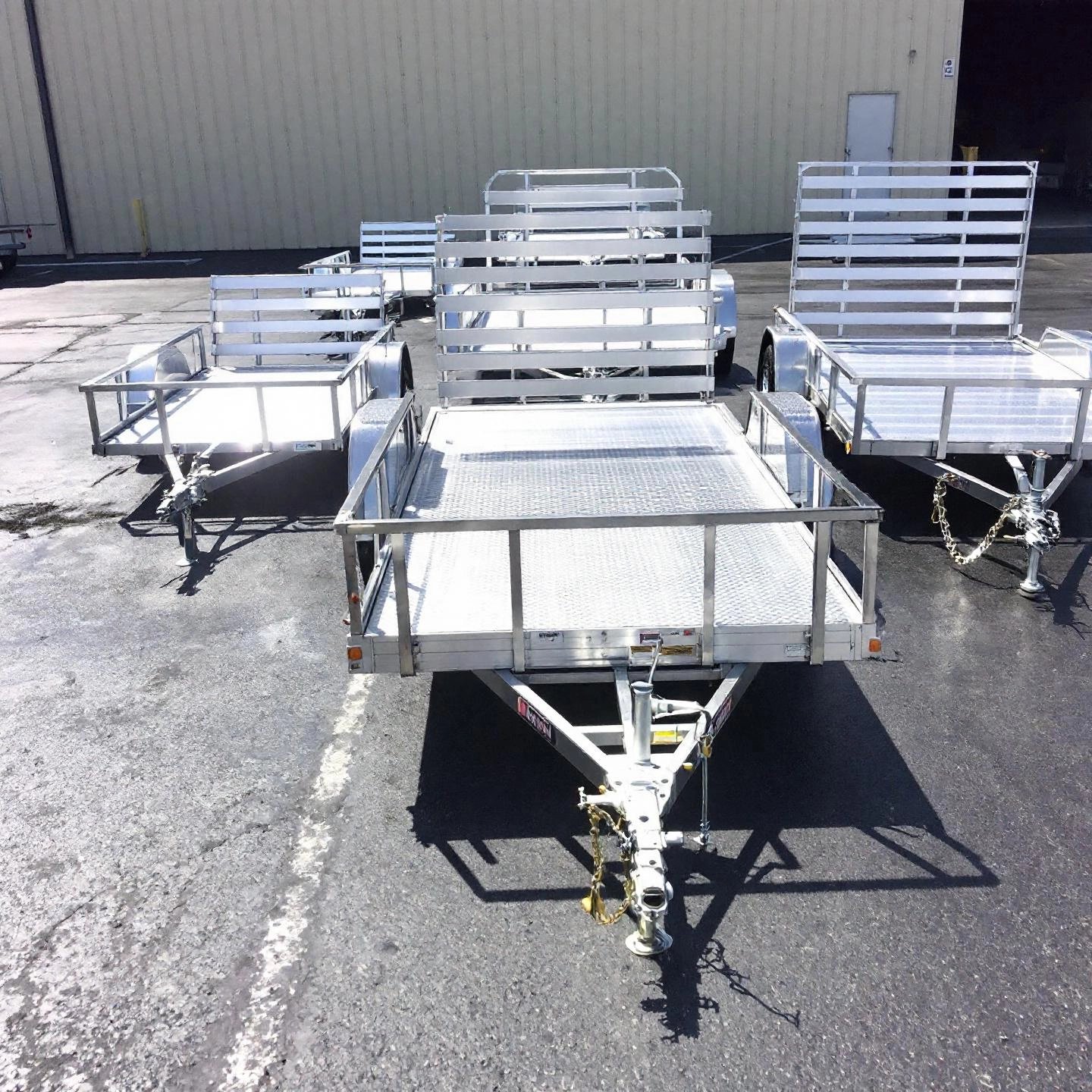 different sizes of aluminum utility trailers suited for various hauling needs