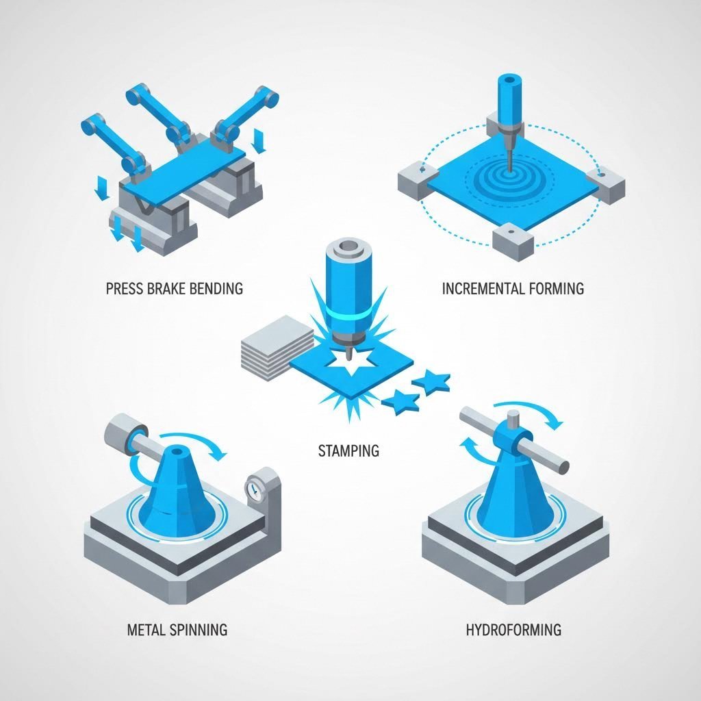 overview of cnc sheet metal forming techniques from bending to stamping