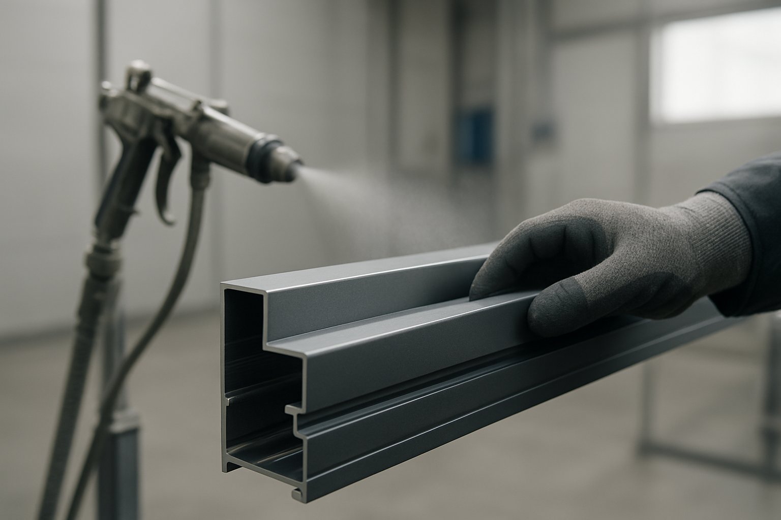 technician assessing whether an anodized aluminum part is ready for powder coating