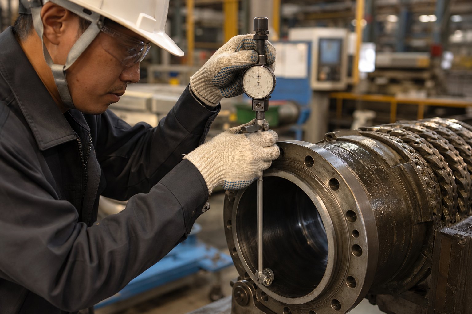 measuring barrel bore diameter is a critical first step when inspecting any used twin screw extruder before purchase