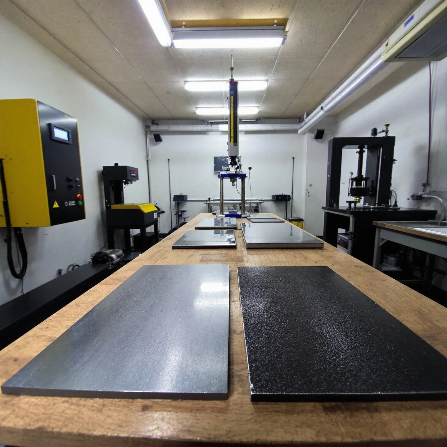 steel samples undergoing evaluation for corrosion strength and machinability