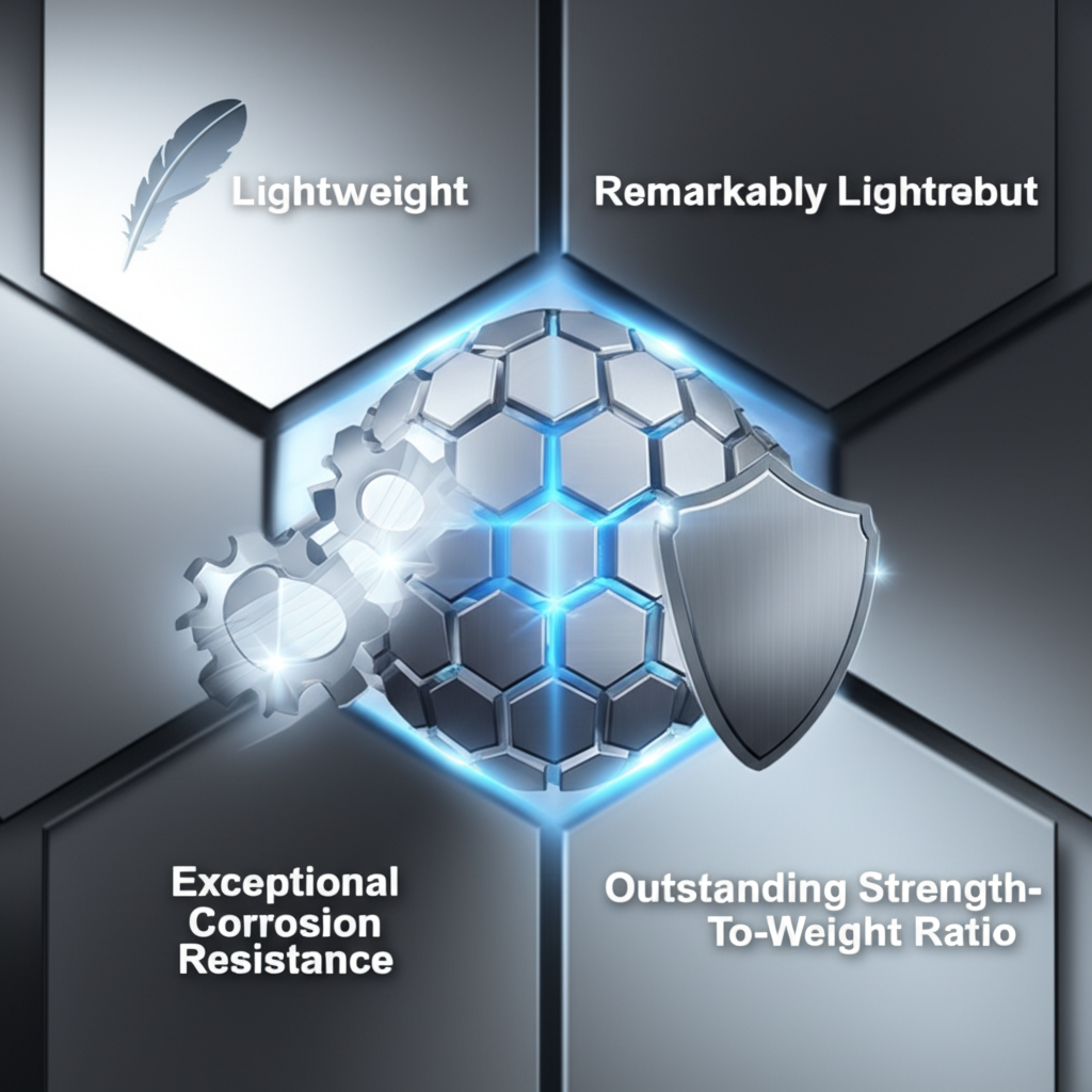 diagram of the key beneficial properties of aluminum 6061 for machining