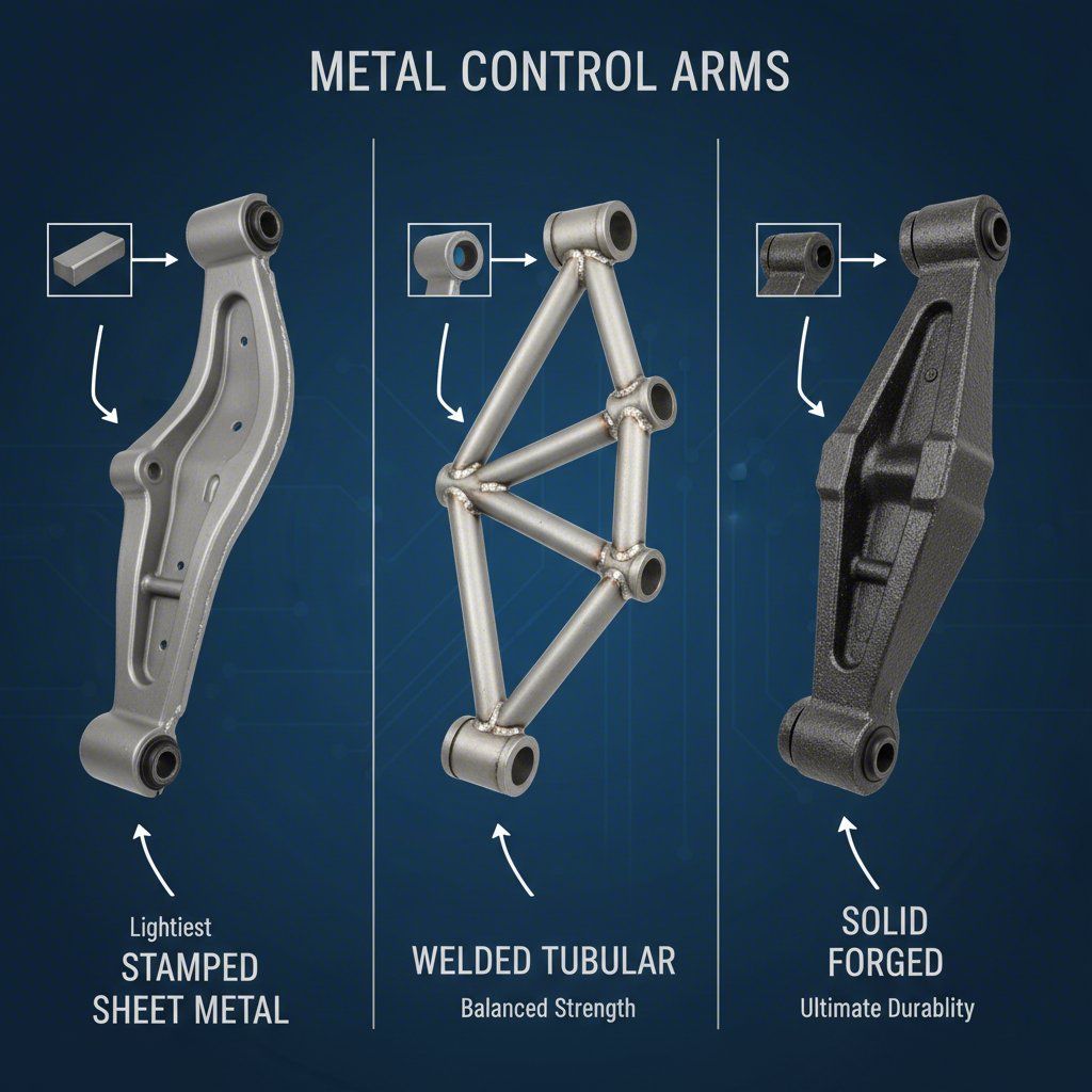 comparison of stamped tubular and forged steel control arm designs