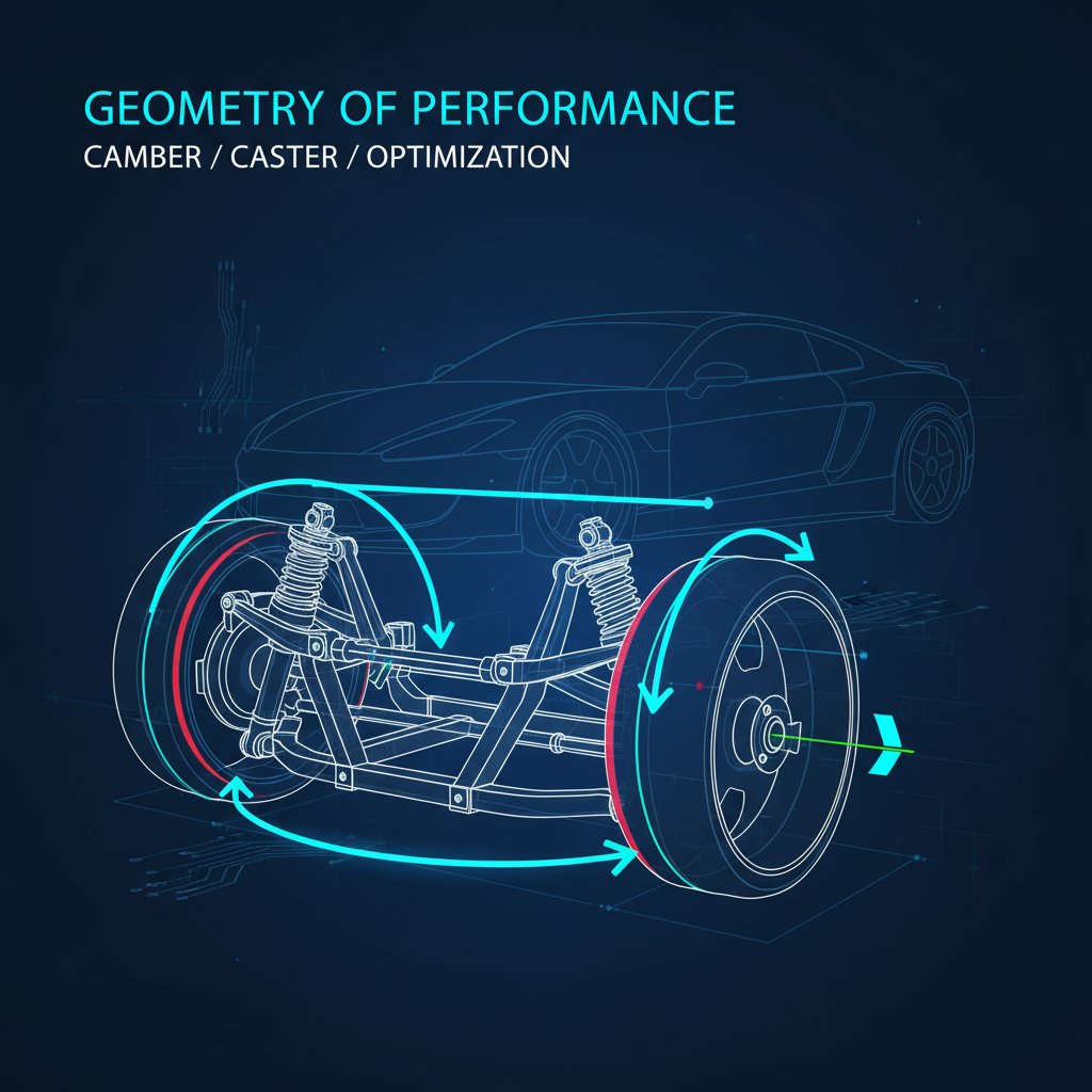 diagram of suspension geometry for a lowered vehicle showing control arm angles