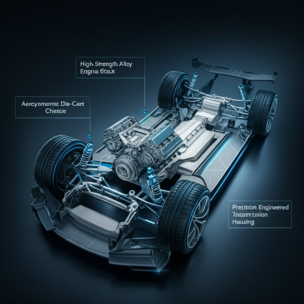 key die cast components in a modern luxury vehicles architecture