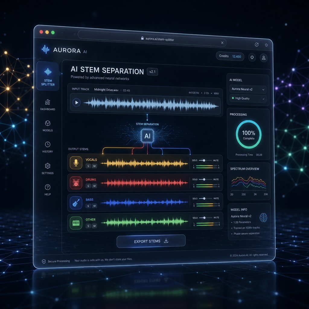 ai powered stem splitters separate a finished mix into vocals drums bass and instruments in seconds