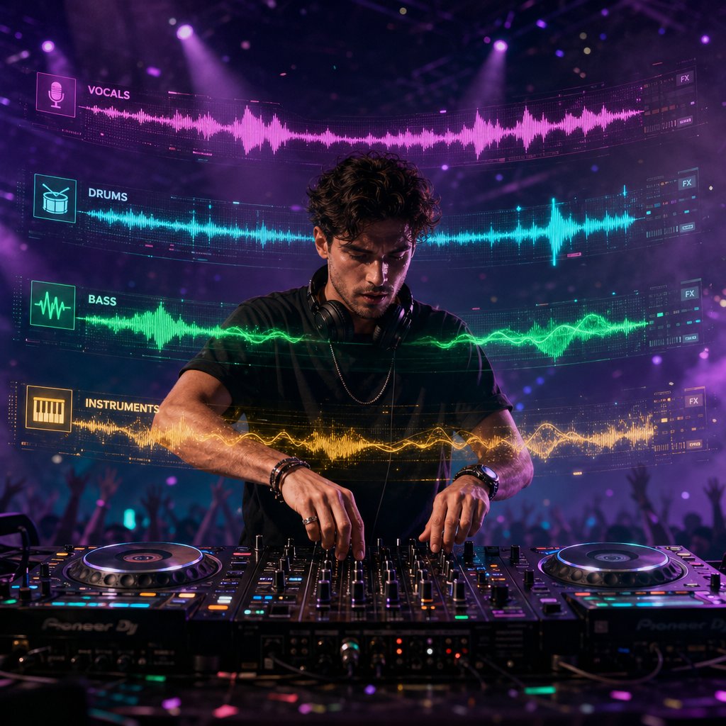 djs use isolated stems to blend vocals and instrumentals from different tracks during live sets