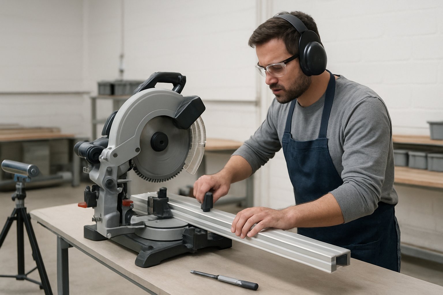 safe setup for cutting aluminum extrusion cleanly