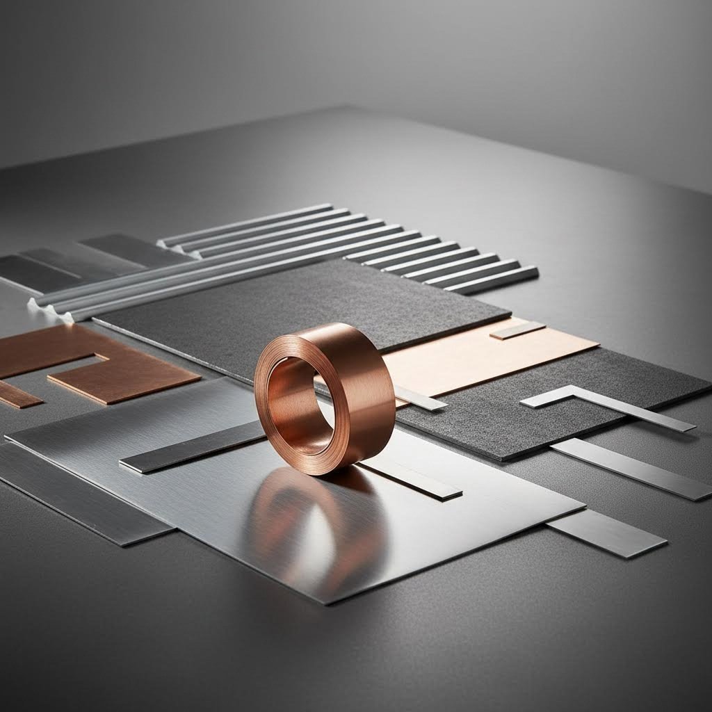 various metals used in stamping including steel aluminum stainless steel and copper alloys