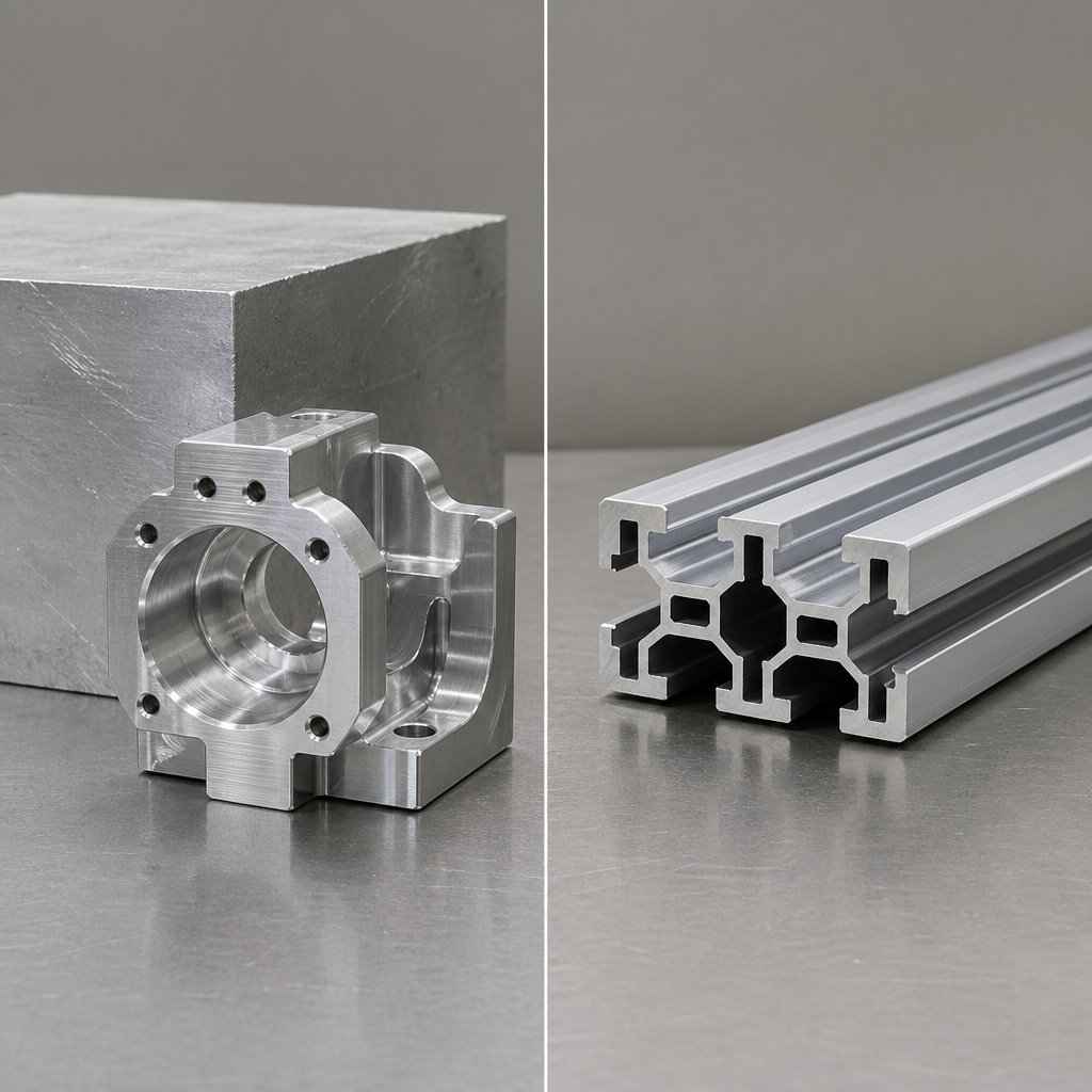 billet machining and aluminum extrusion shown as two process routes