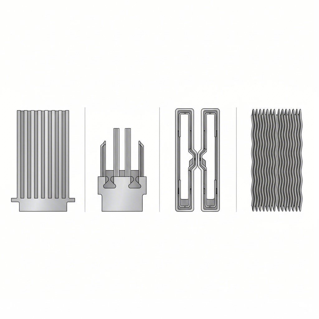 comparison of heatsink fin configurations extruded bonded zipper and folded fin designs