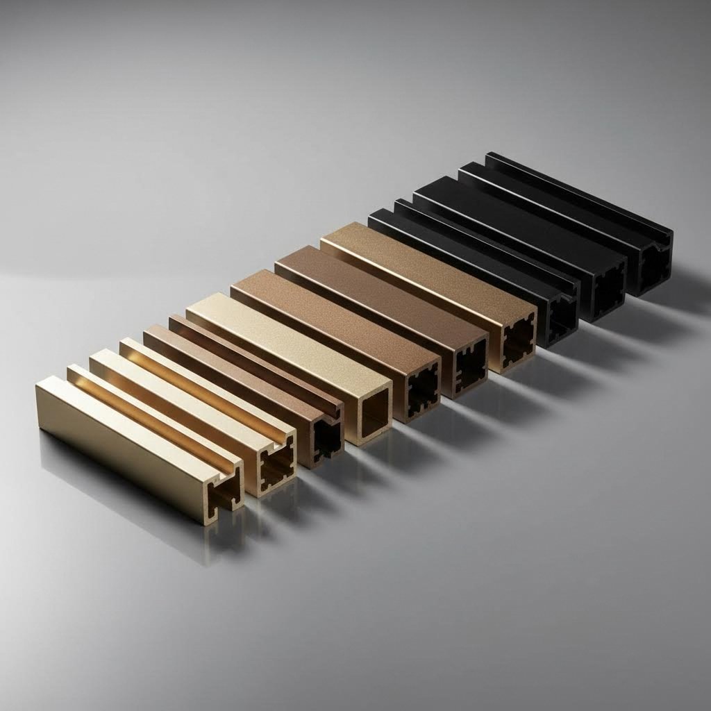 anodized aluminum extrusions showcase diverse color options from natural silver to custom architectural finishes