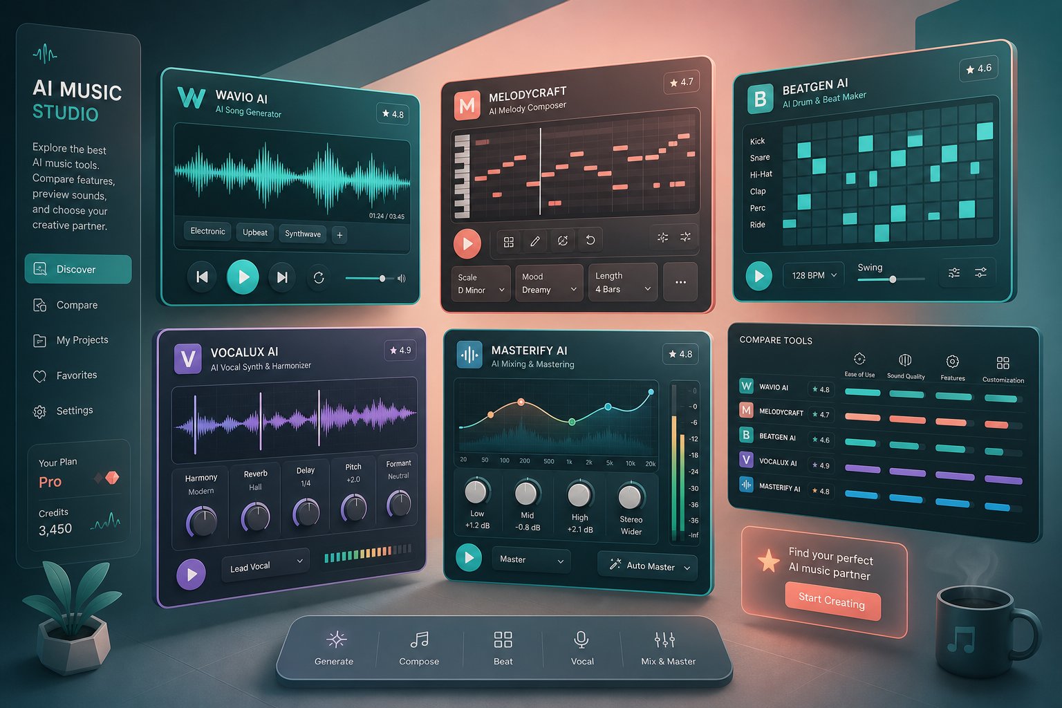 leading ai music tools serve different creative needs from full song generation to cinematic scoring and background tracks