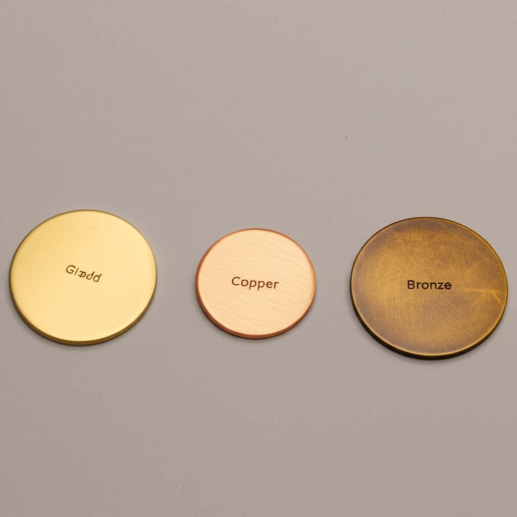 comparison of brass copper and bronze samples highlighting their unique colors
