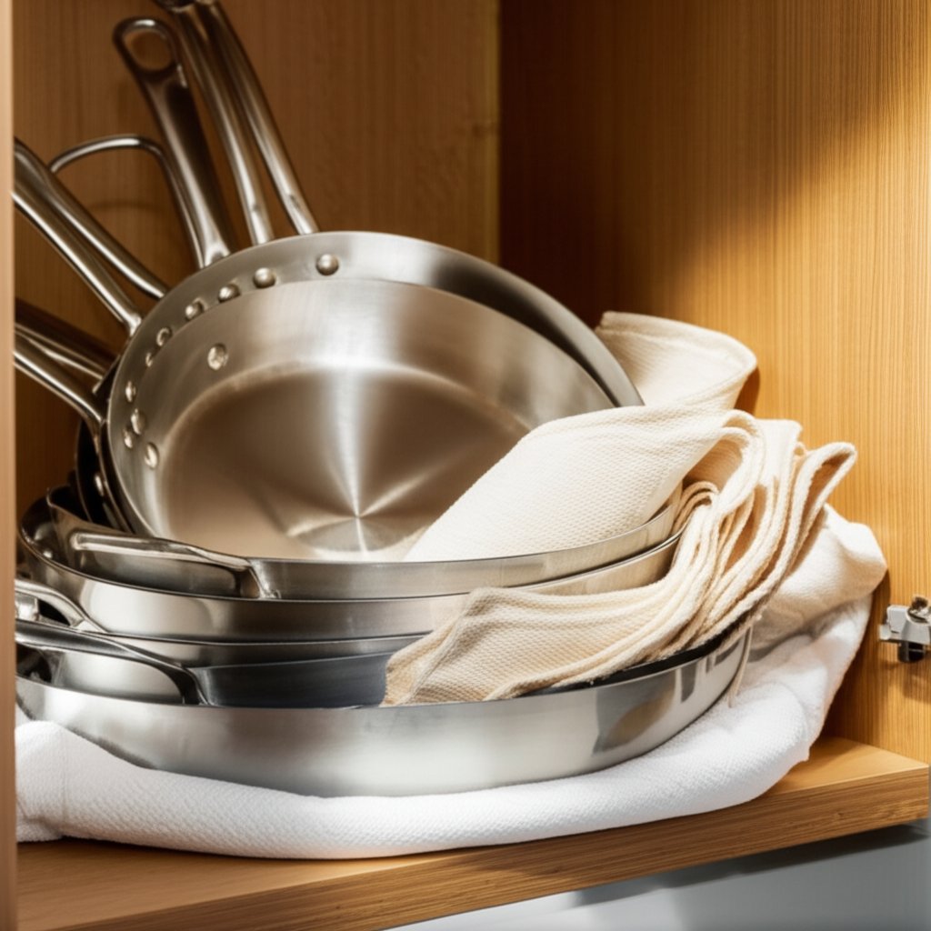 proper drying and storage of aluminum pans to maintain shine