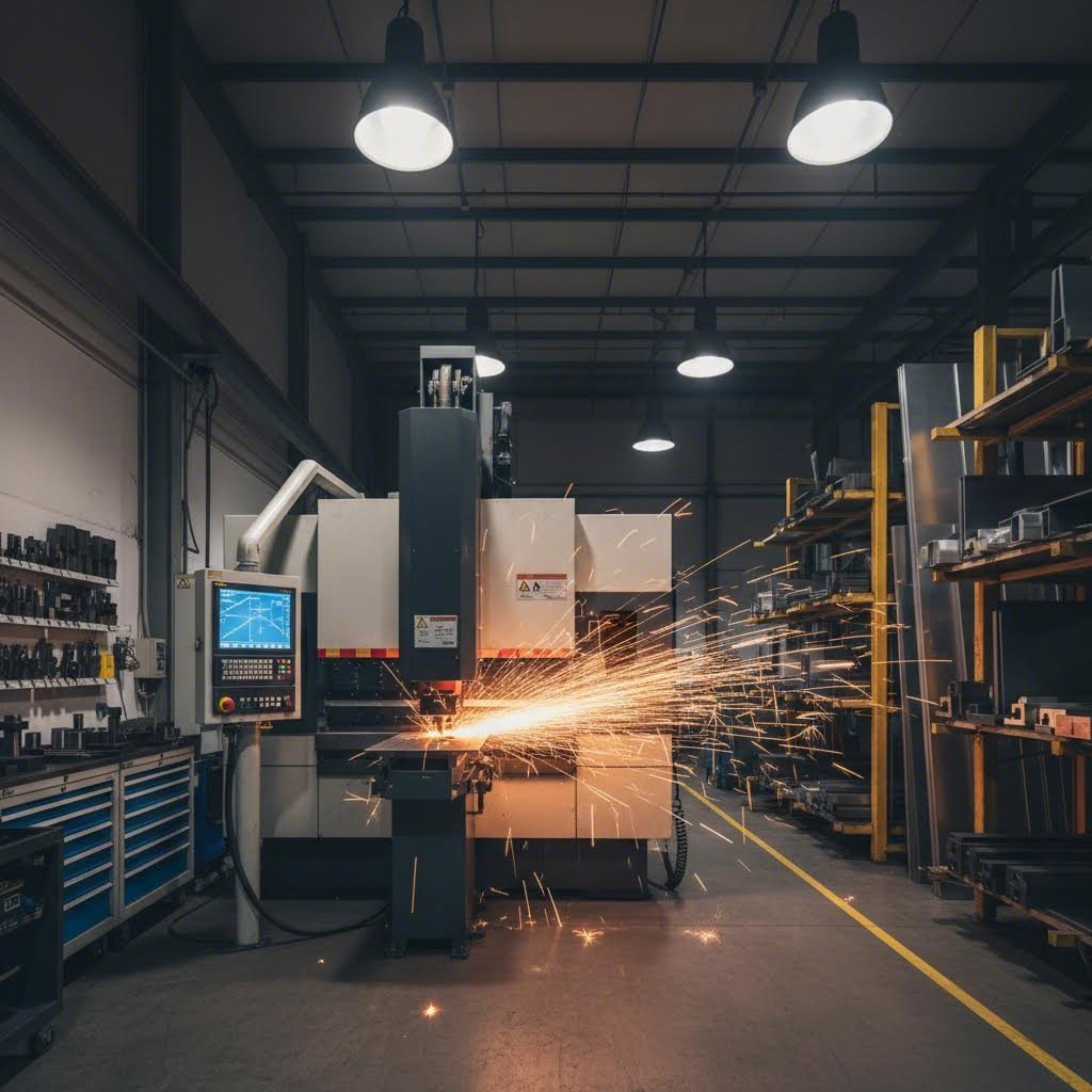 modern sheet metal fabrication shop with cnc equipment and organized workflow