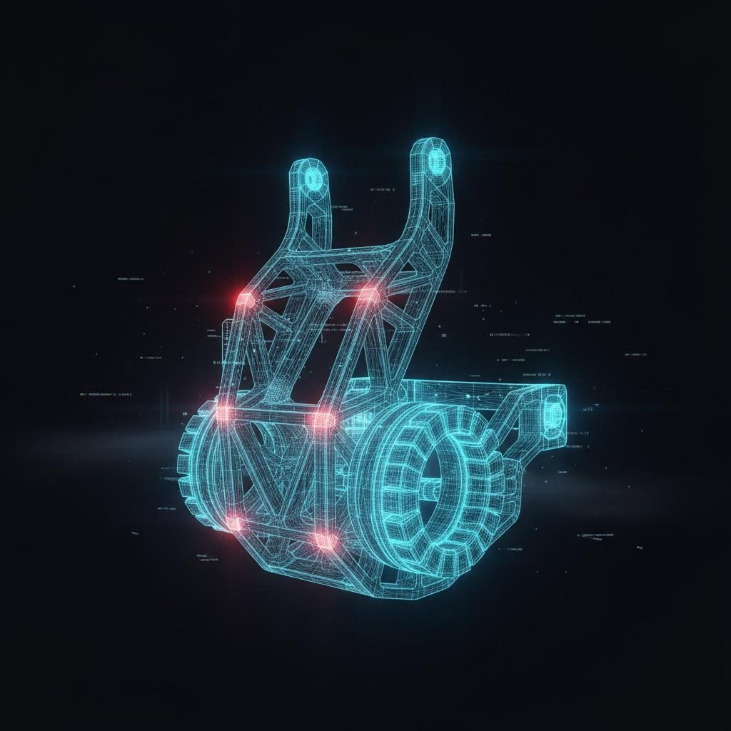 Technical diagram showing stress analysis of a stamped metal exhaust hanger bracket