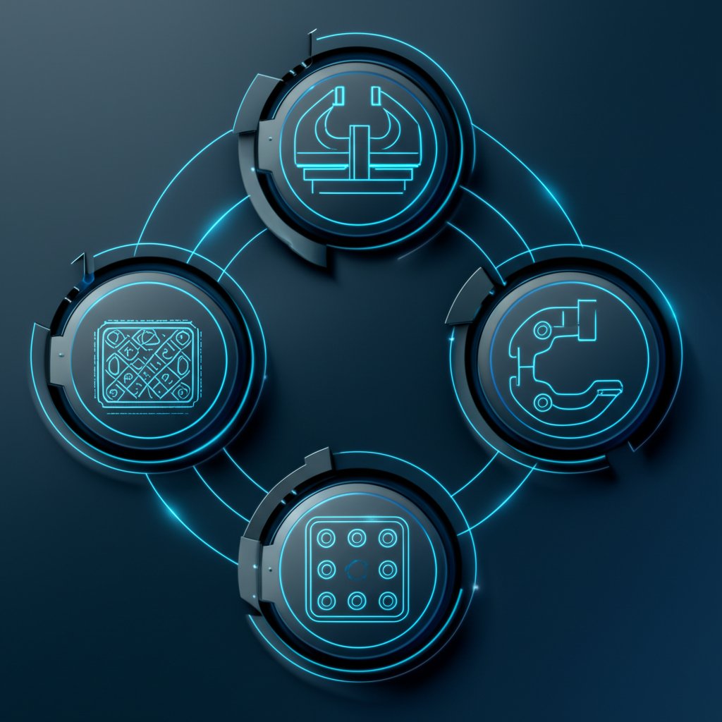 diagram illustrating various common cnc workholding methods and devices