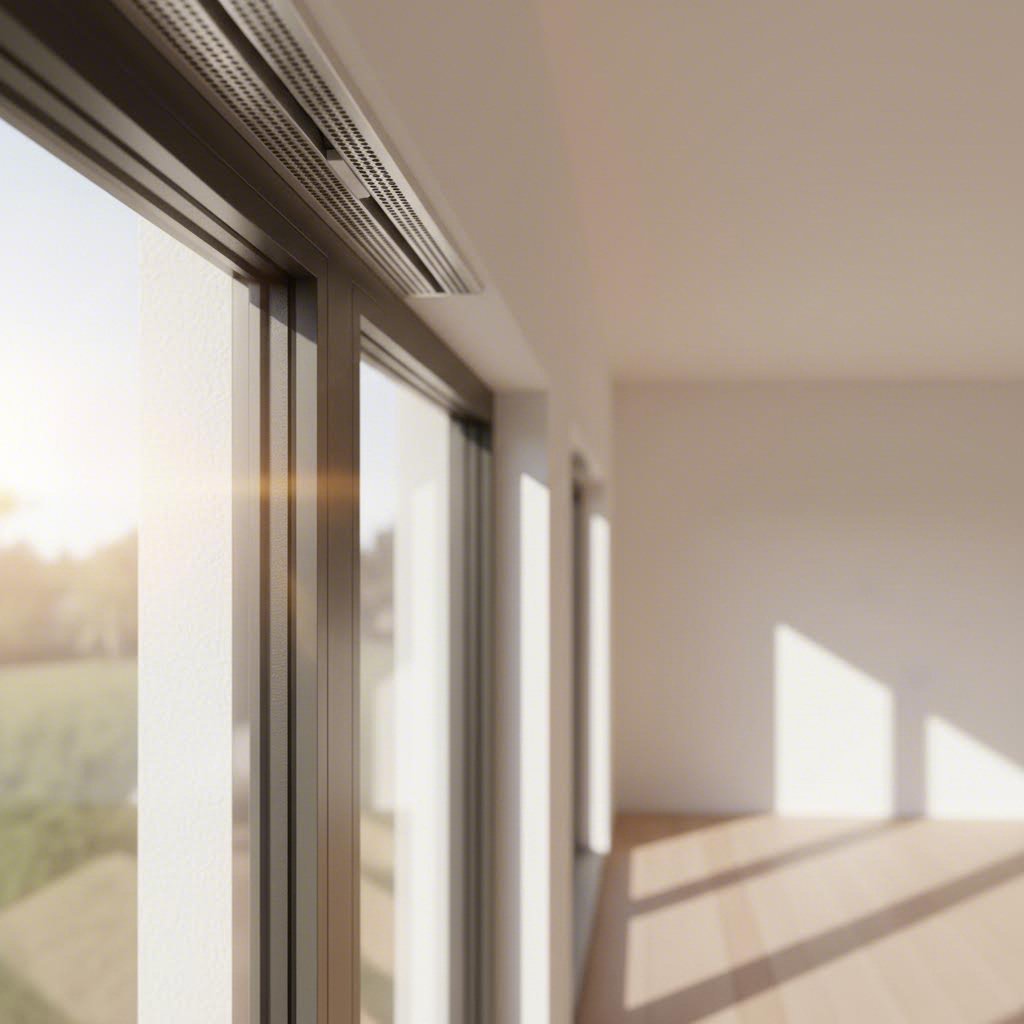trickle vents fitted at the top of window frames provide continuous passive ventilation for healthier indoor air