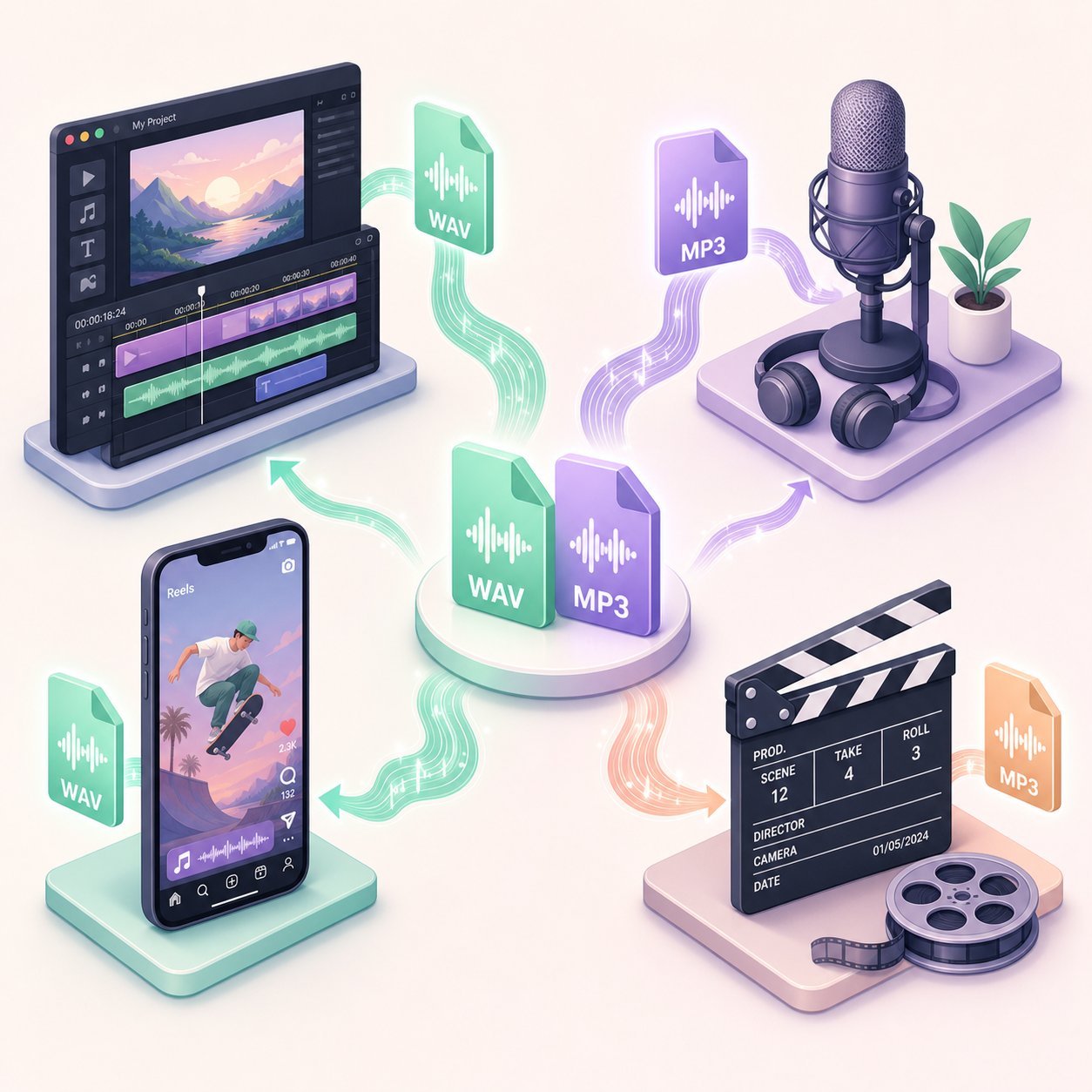 exporting ai music in the right format ensures quality across video podcast and social media projects