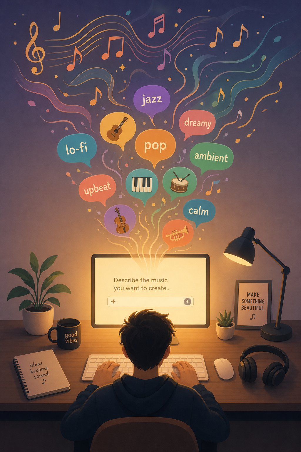 writing specific music prompts with genre mood tempo and instrument details produces dramatically better ai output