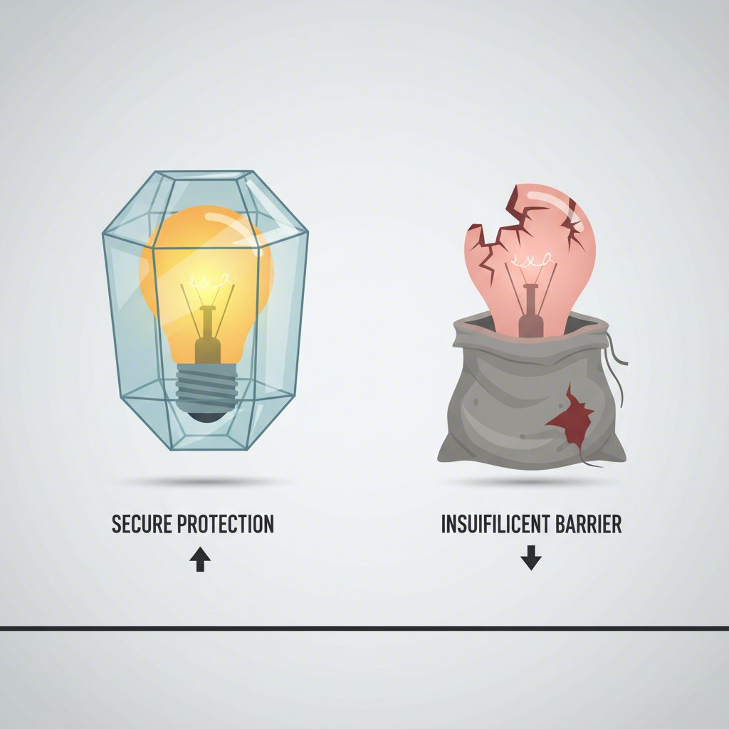 an infographic comparing the protection levels of a hard case and a soft pouch