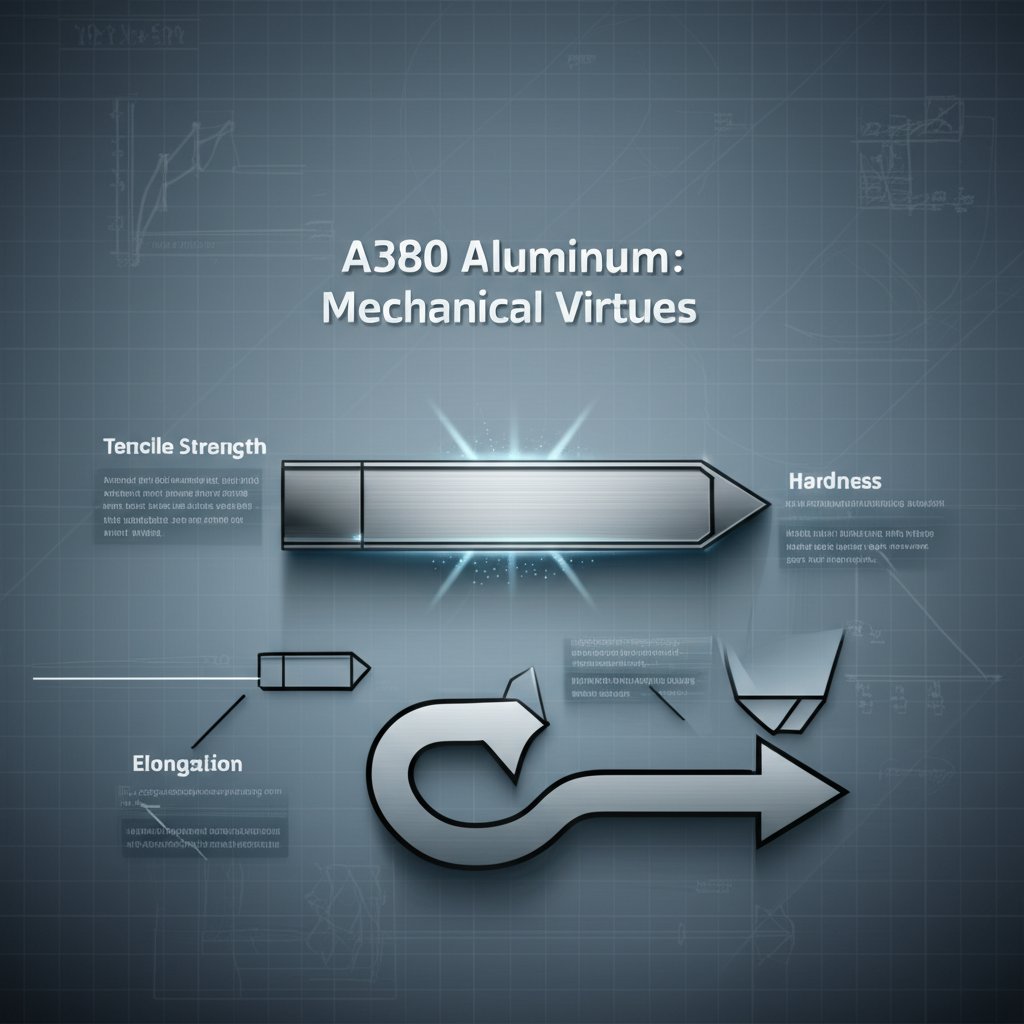 diagram of a380 aluminums key mechanical properties for engineering