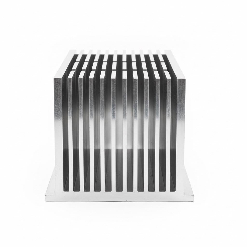 cross section of optimized heatsink fin geometry demonstrating spacing and aspect ratio principles