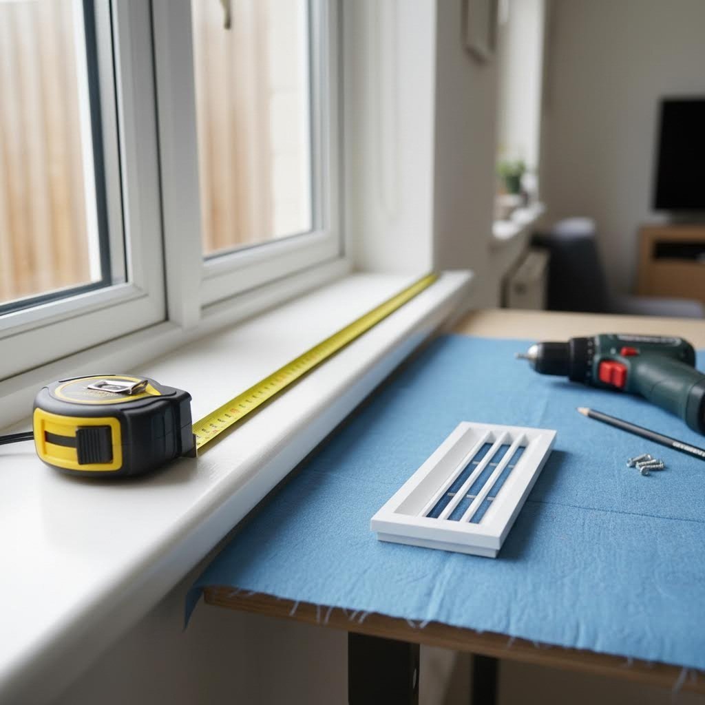 measuring window frame dimensions for correct trickle vent sizing