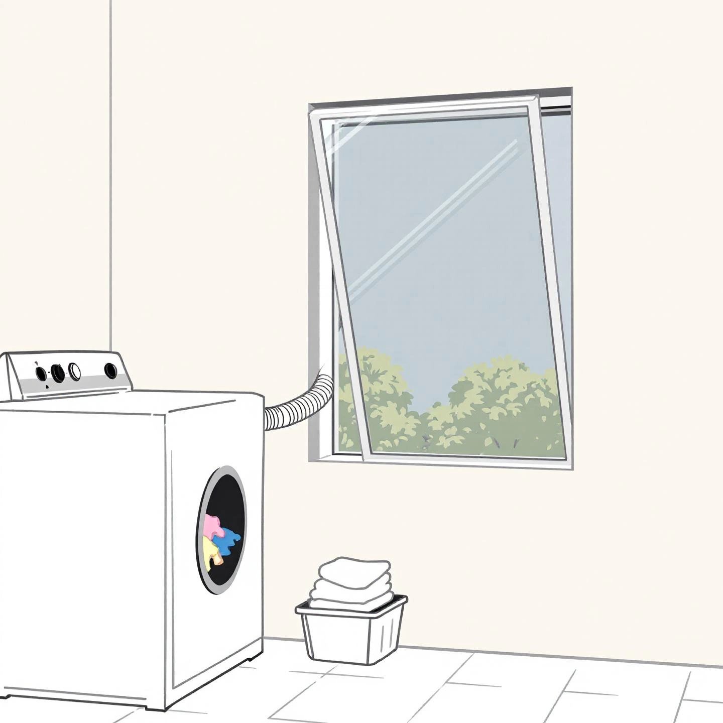 safe dryer venting setup through a window using a vent kit