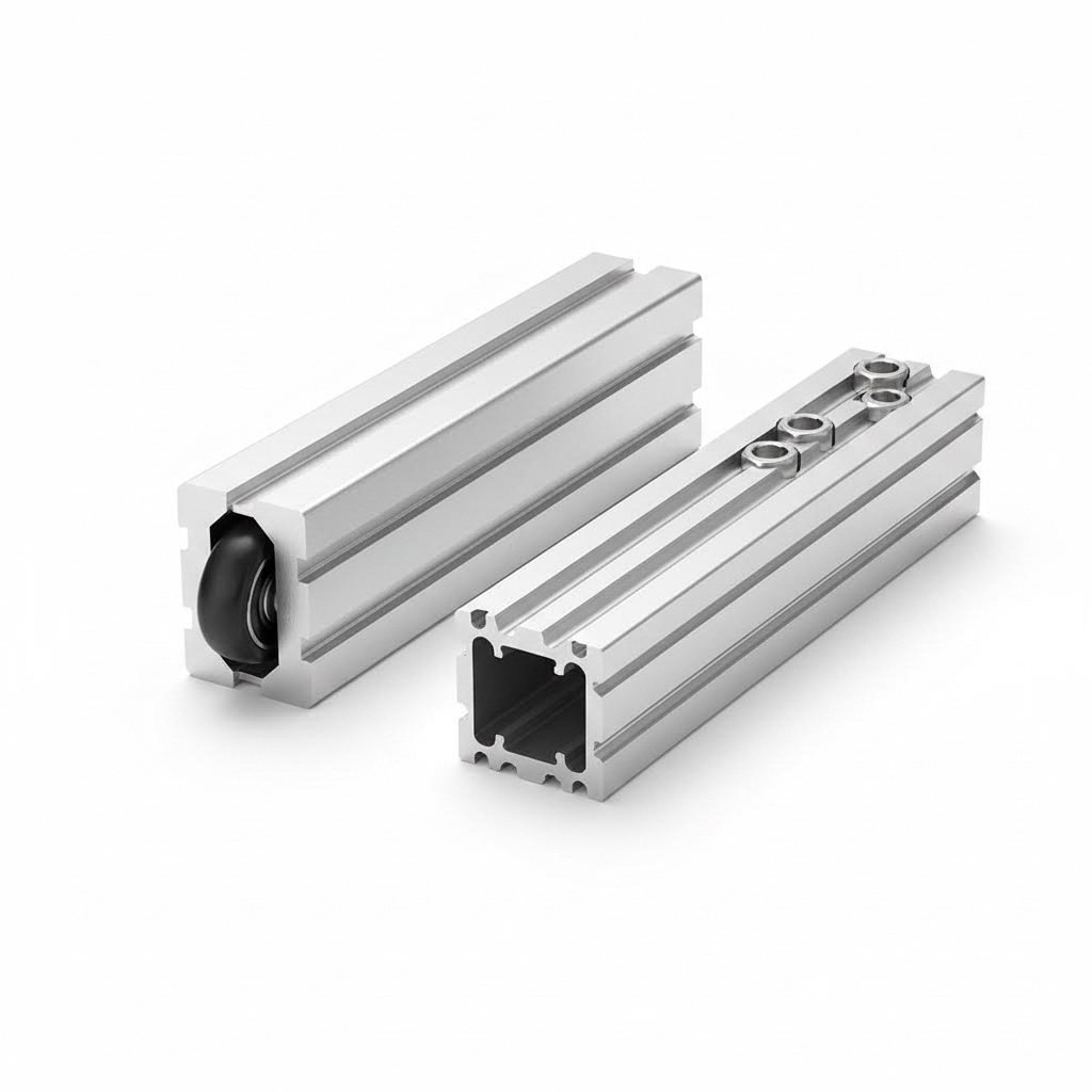 v slot and t slot aluminum extrusion profiles showing distinct groove geometries for different applications