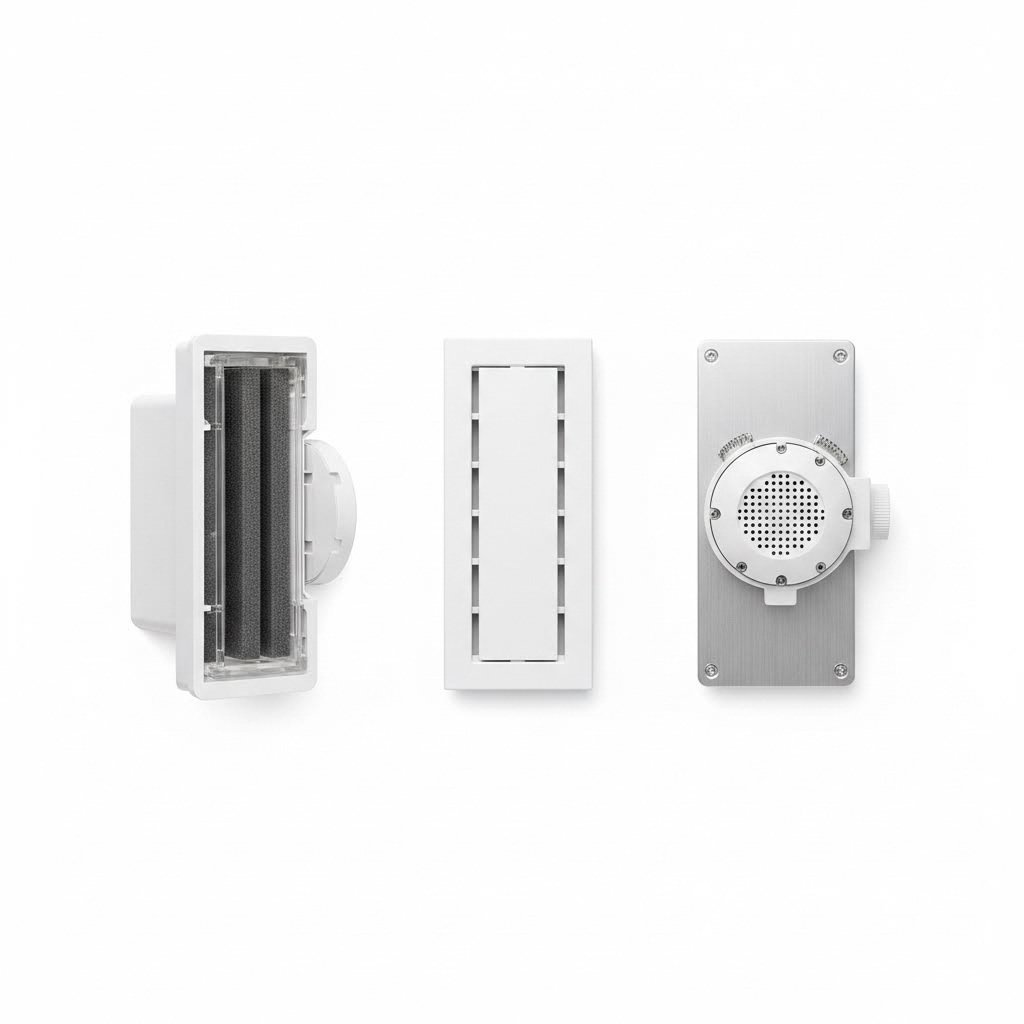 different trickle vent types including standard acoustic and humidity controlled options