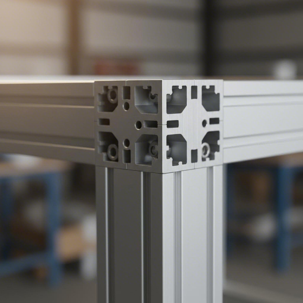t slot aluminum profiles with modular connection hardware for bolt together assembly