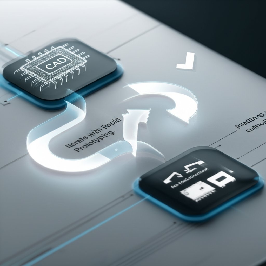 flowchart illustrating the modern hybrid workflow combining rapid prototyping and production machining