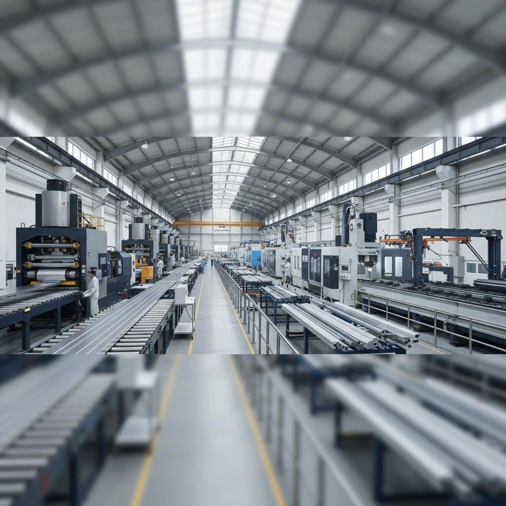 integrated aluminum manufacturing facility combining extrusion machining and finishing operations