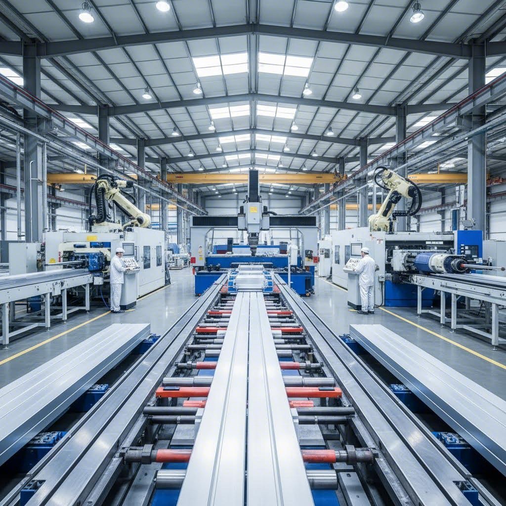 modern aluminum extrusion cnc manufacturing facility with advanced machining equipment