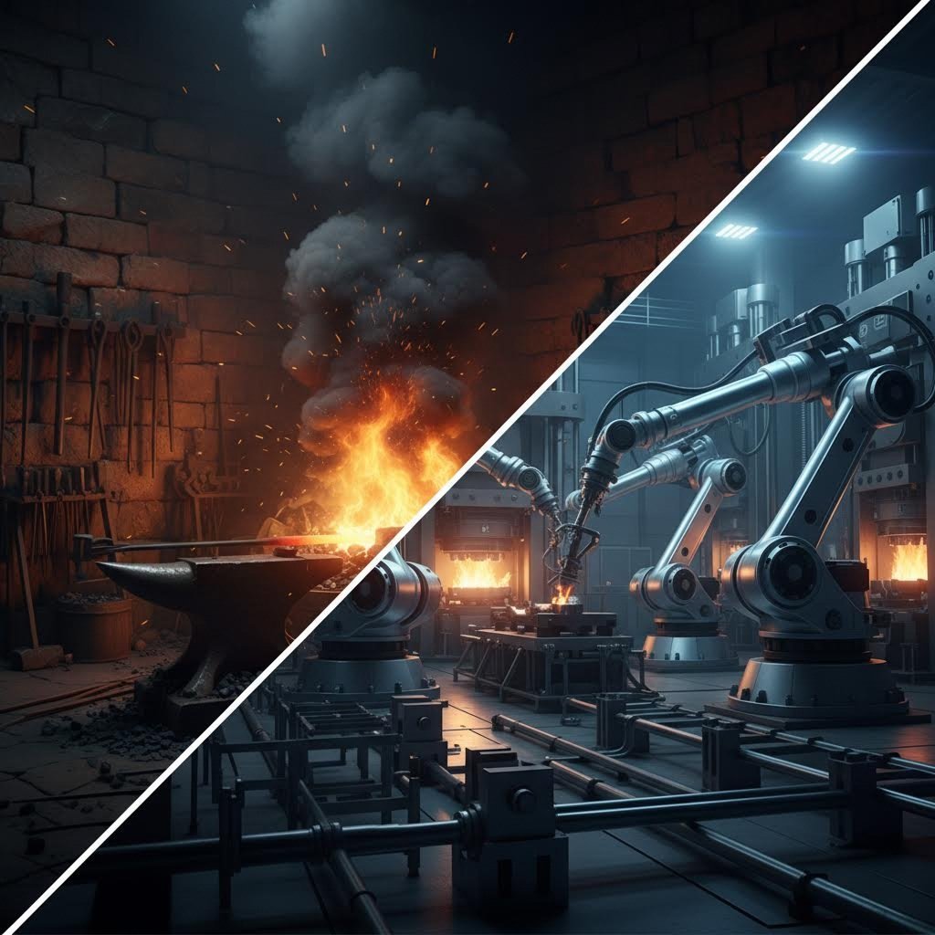 the evolution of forging from ancient blacksmith craft to modern automated automotive manufacturing