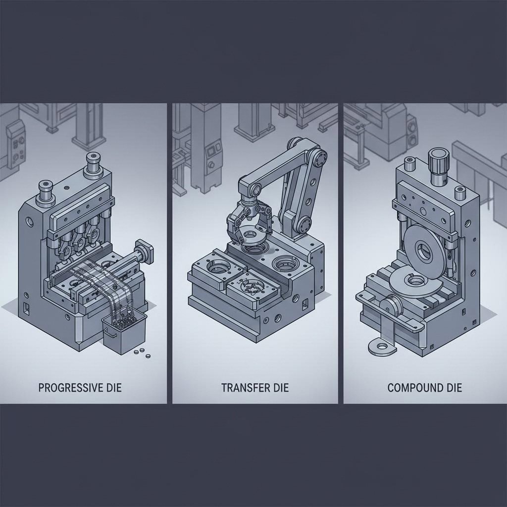comparison of progressive transfer and compound die stamping methods