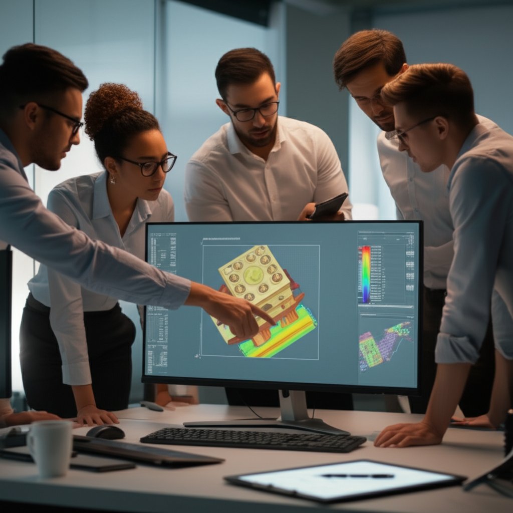 engineers using cae simulation to optimize metal stamping dies