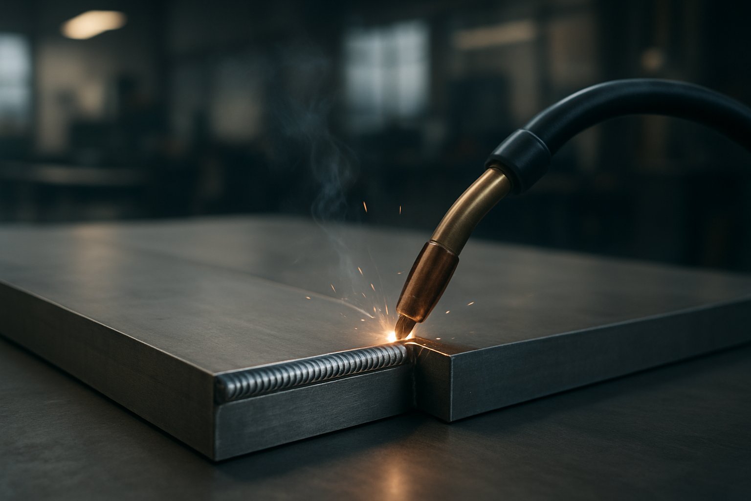 illustration of an edge to edge butt weld on metal plate