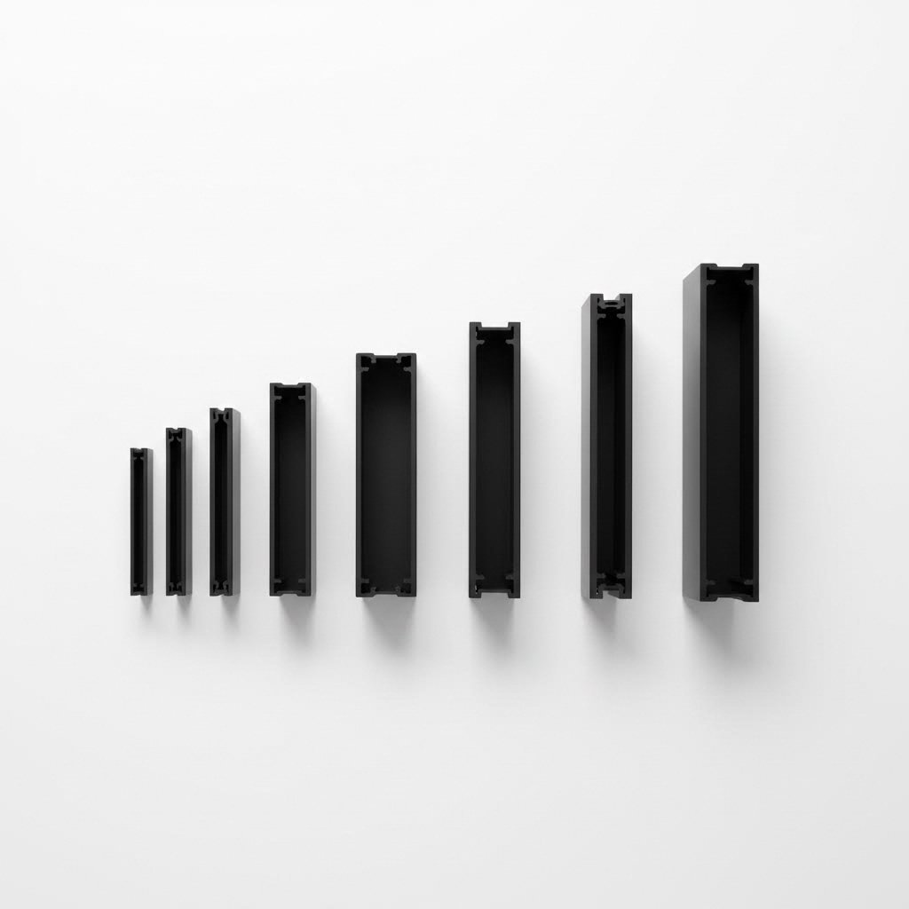 various black anodized aluminum extrusion profile sizes from 20mm to 80mm series