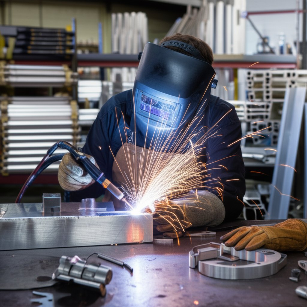 professional aluminum welding in a safe organized workshop environment
