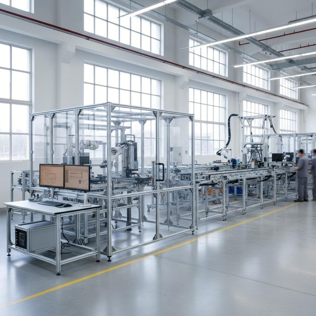 aluminum extrusion profiles in action across workstations machine guards and automation structures