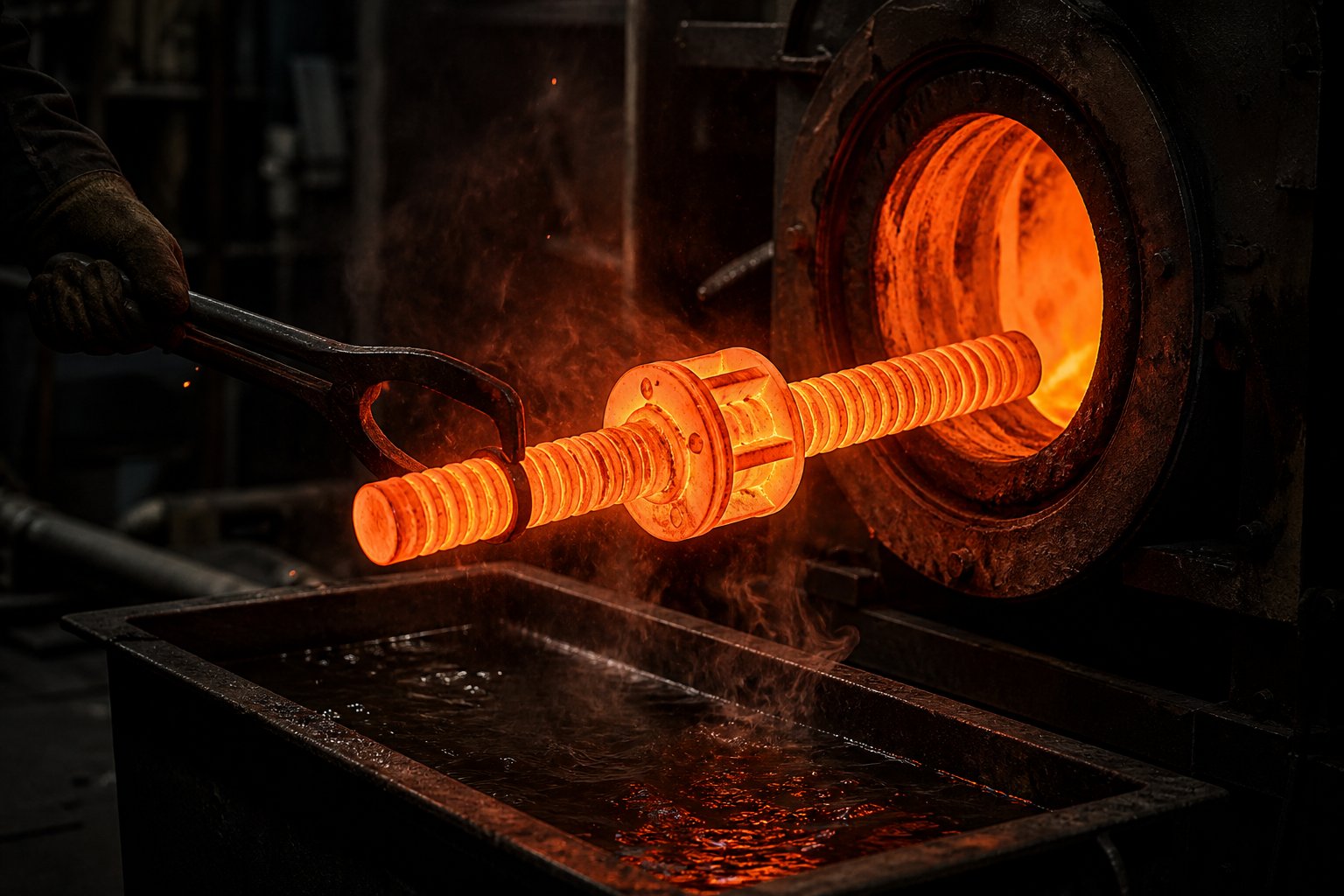heat treatment hardens planetary roller screw components to 58 62 hrc for rolling contact fatigue resistance